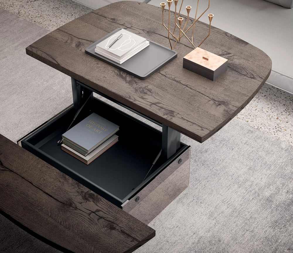 Table basse avec plateau relevable bois - Ozzio - Souffle d'intérieur