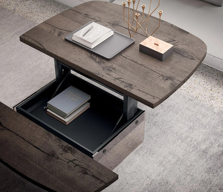 Table basse avec plateau relevable bois - Ozzio - Souffle d'intérieur