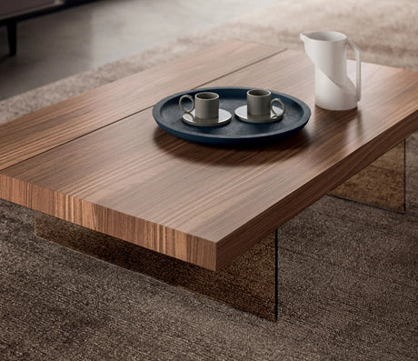 Table basse avec plateau relevable bois - Ozzio - Souffle d'intérieur