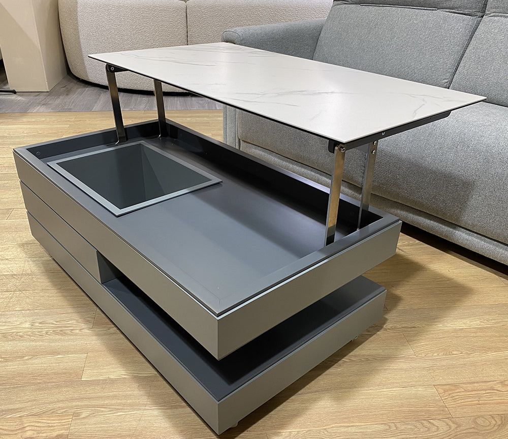 Table basse avec plateau relevable céramique - Souffle d'intérieur
