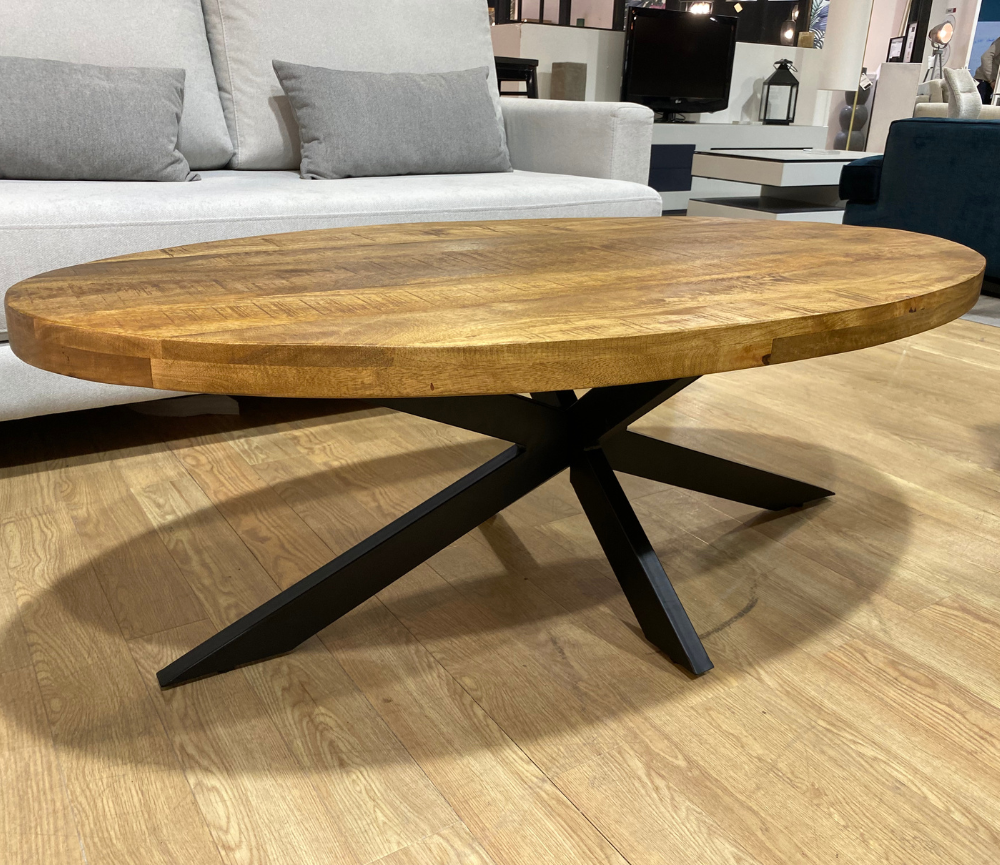 table basse en bois massif ovale - Souffle d'intérieur