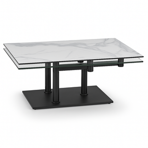 table basse pivotante en céramique design sur fond blanc