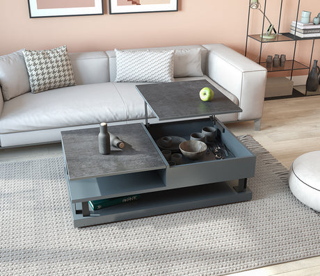 Table basse avec rangement avec plateau relevable - Akante - Souffle d'Intérieur