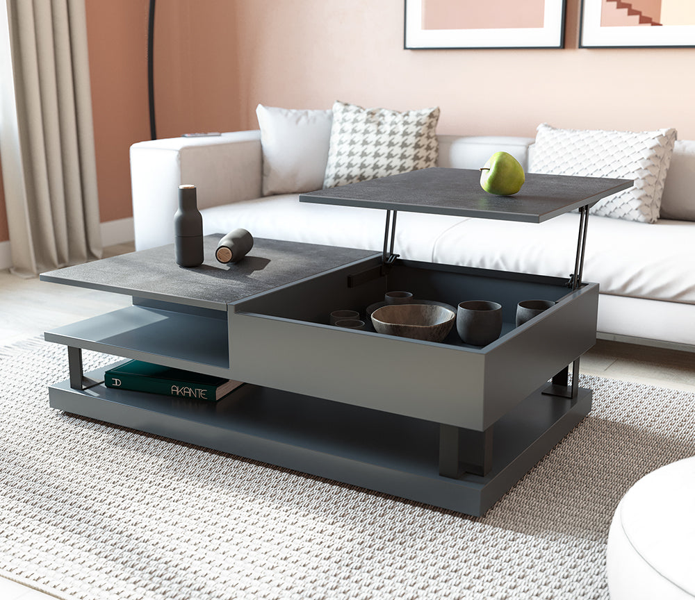Table basse avec rangement avec plateau relevable - Akante - Souffle d'Intérieur