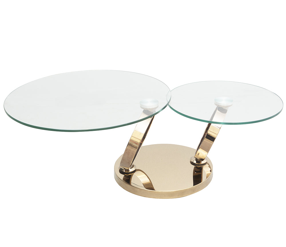 table basse en verre ronde pivotante - Souffle d'intéireur