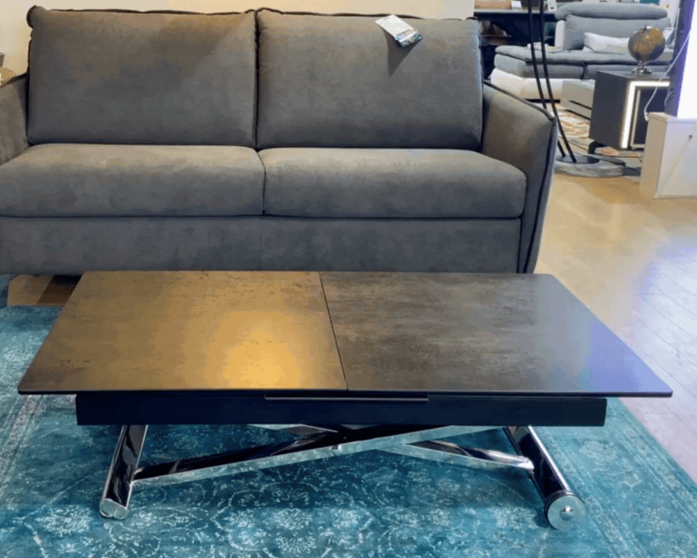 table basse relevable et extensible céramique