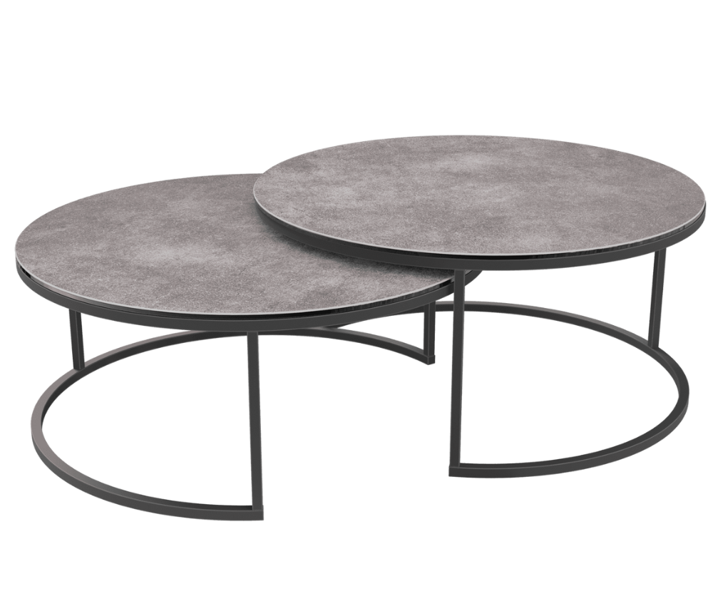 table basse gigogne ronde céramique argile akante