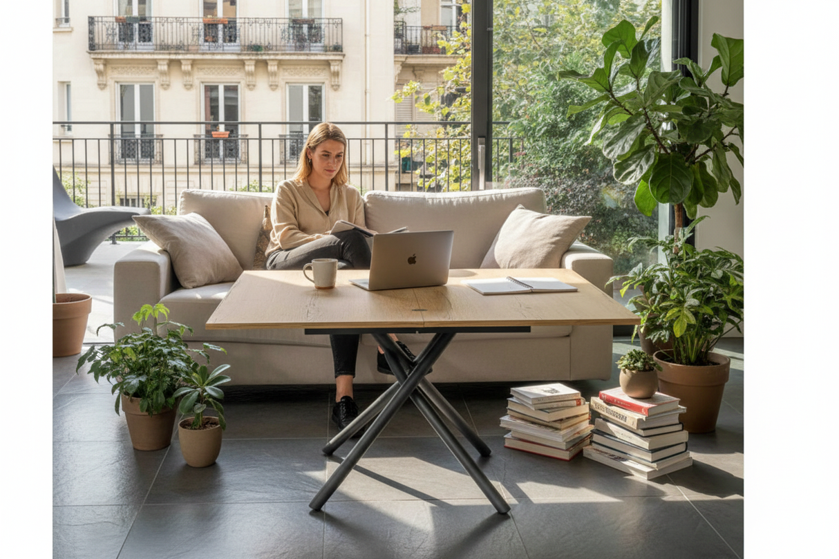 Table basse modulable télétravail