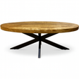 Table basse ovale en bois massif Alexan – design contemporain