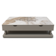 table basse avec plateau relevable ceramique sur un fond blanc