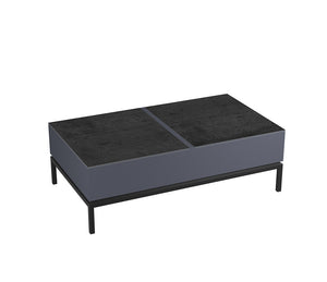 Table basse plateau relevable rectangulaire avec pieds en acier - Akante - Souffle d'Intérieur