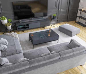 Table basse plateau relevable rectangulaire avec pieds en acier - Akante - Souffle d'Intérieur