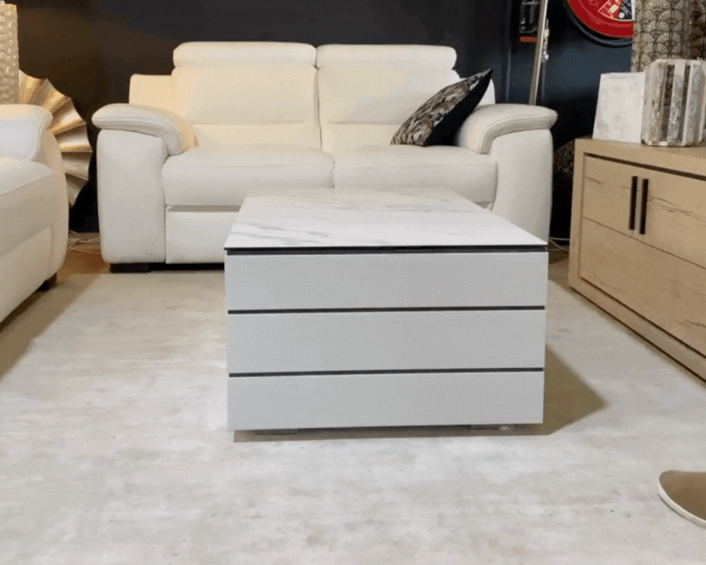 Table basse céramique avec plateau relevable