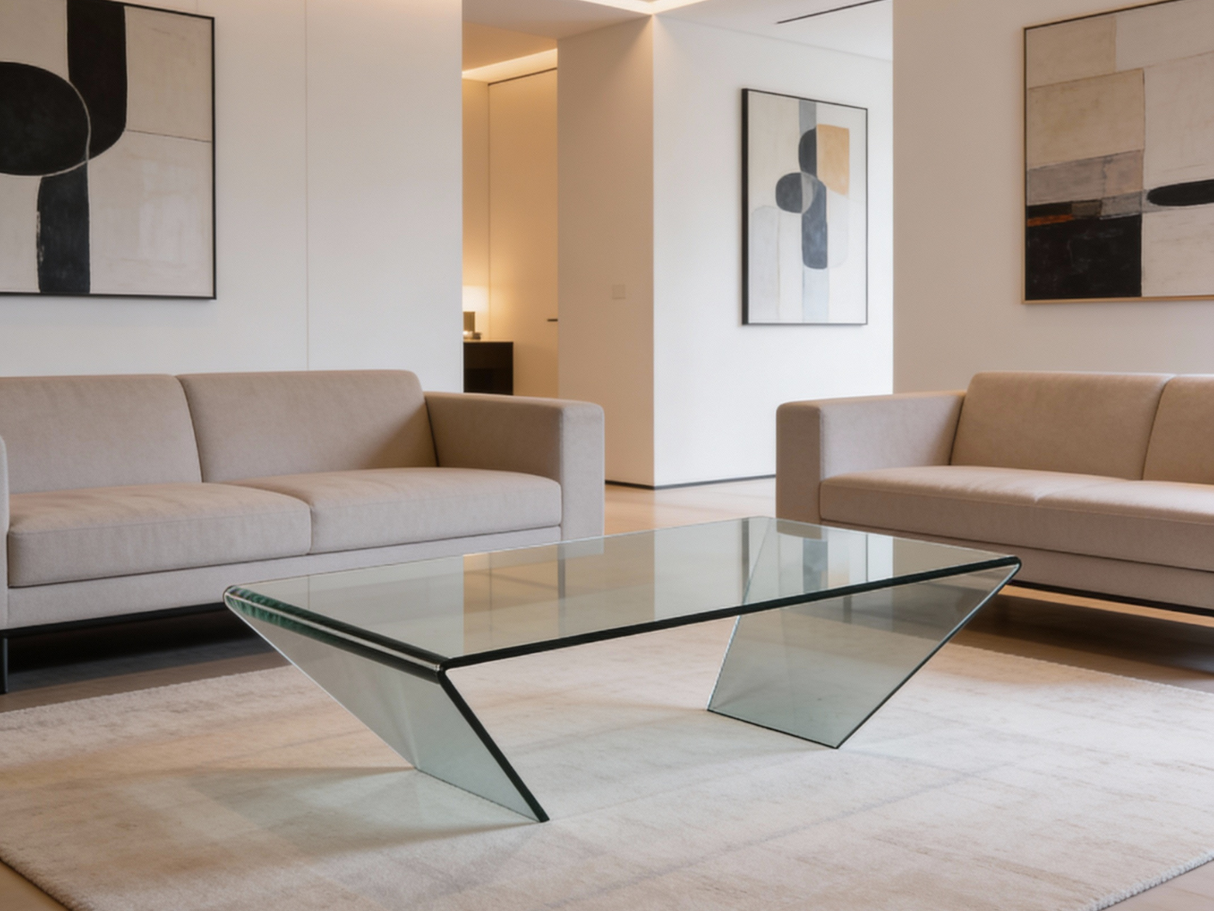 Table basse en verre rectangulaire - Kidsy