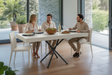 Table basse relevable extensible 8 personnes design effet béton Iris - Souffle d'Intérieur