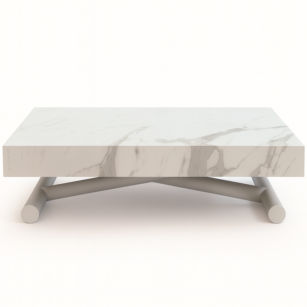 Table basse relevable et extensible blanche Ulisse – design italien Altacom | Souffle d’Intérieur
