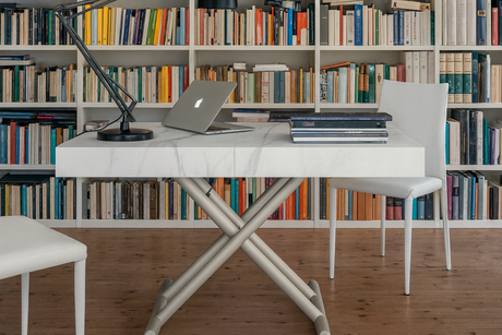 Table basse relevable extensible blanche - Altacom - Ozzio-  Souffle d'intérieur