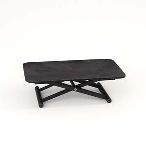 Table basse relevable et extensible en céramique – modèle Enora par Souffle d’Intérieur, design contemporain avec plateau modulable et vérin à gaz.