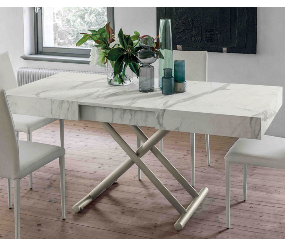 Table basse relevable extensible blanche - Altacom - Souffle d'intérieur