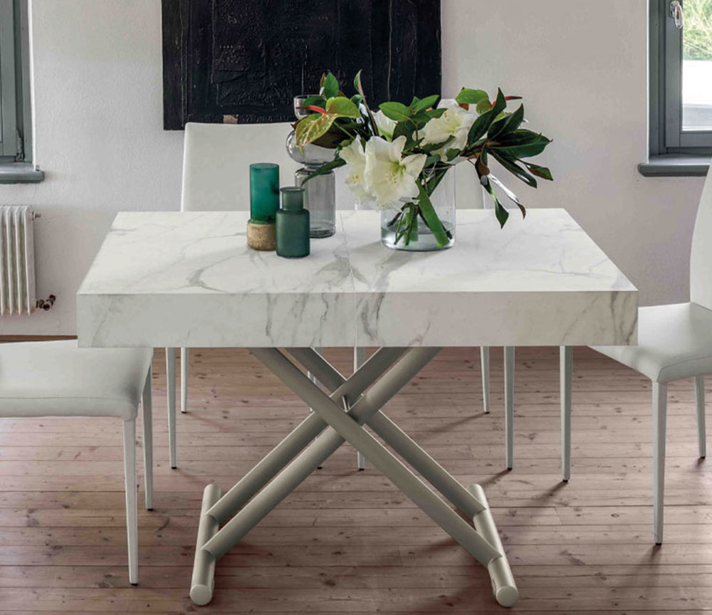 Table basse relevable extensible blanche - Altacom - Souffle d'intérieur