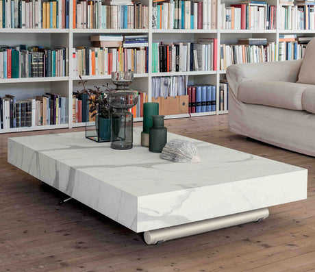 Table basse relevable extensible blanche - Altacom - Souffle d'intérieur