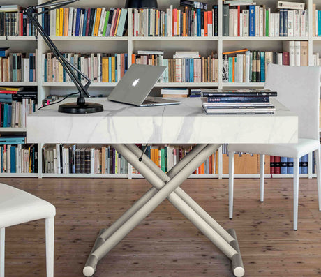 Table basse relevable extensible blanche - Altacom - Souffle d'intérieur