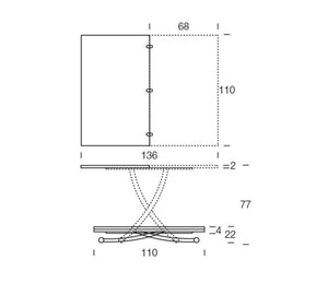 dimensions de la Table basse relevable extensible bois - Altacom - Souffle d'intérieur
