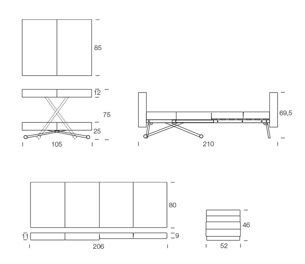 Table basse relevable extensible bois massif - Altacom - Souffle d'intérieur
