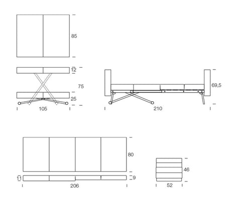 Table basse relevable extensible bois massif - Altacom - Souffle d'intérieur