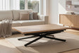 Lotus table basse relevable extensible – vue de face, position basse