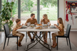 Famille déjeuner table relevable exrensible effet marbre