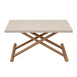 Table basse relevable et extensible effet marbre avec pieds métal teinté – design italien Gingy Altacom | Souffle d’Intérieur
