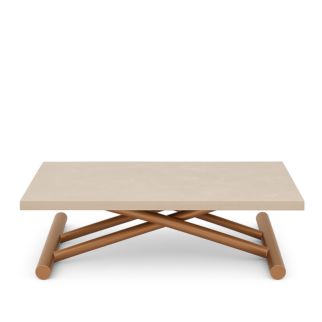 Table basse relevable et extensible effet marbre – design italien Gingy Altacom | Souffle d’Intérieur
