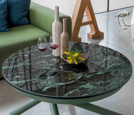 Table basse relevable extensible marbre vert - Altacom - Souffle d'intérieur