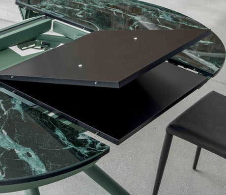 Table basse relevable extensible marbre vert - Altacom - Souffle d'intérieur