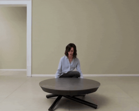 Table basse relevable ronde extensible 