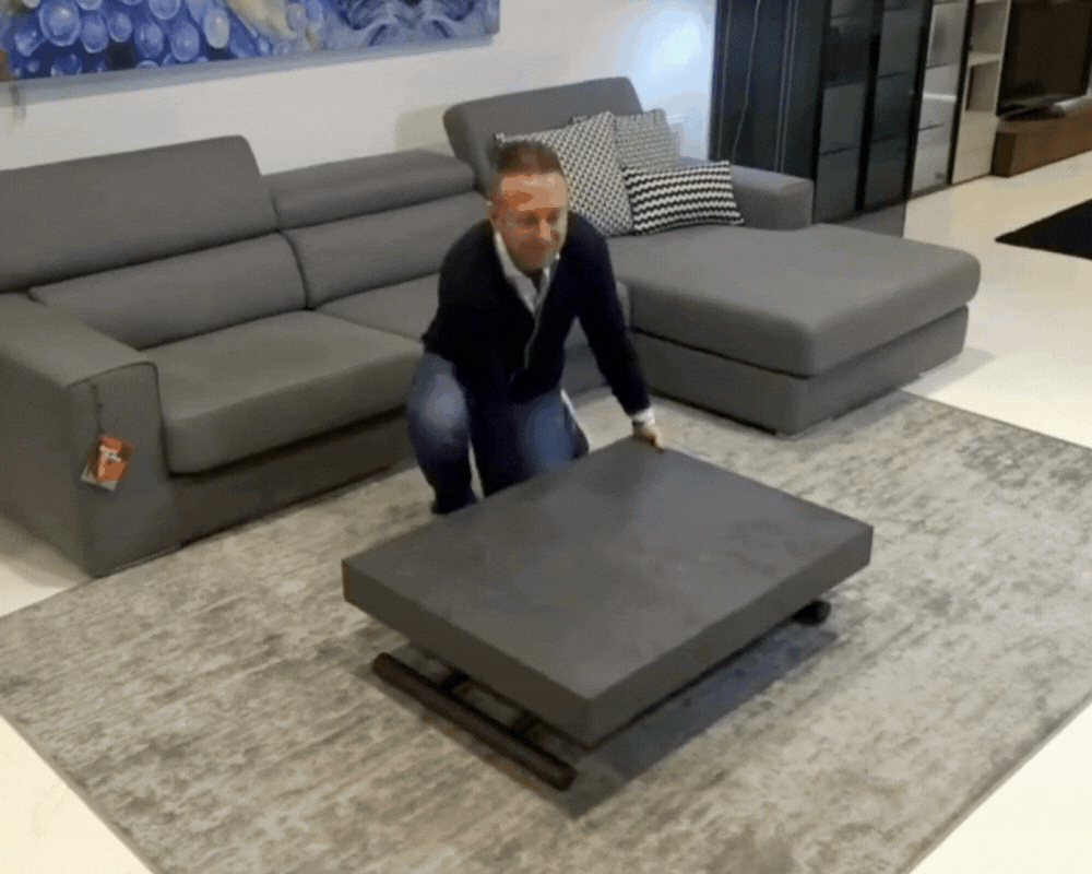 ouverture d'une Table basse relevable transformable extensible
