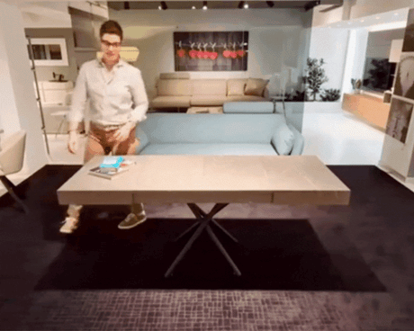 ouvertutre d'une Table basse relevable extensible
