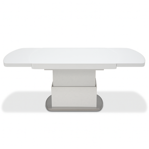 table basse relevable et extensible blanche en position ouverte - Souffle d'intérieur