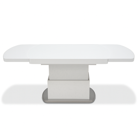 table basse relevable et extensible blanche en position ouverte - Souffle d'intérieur