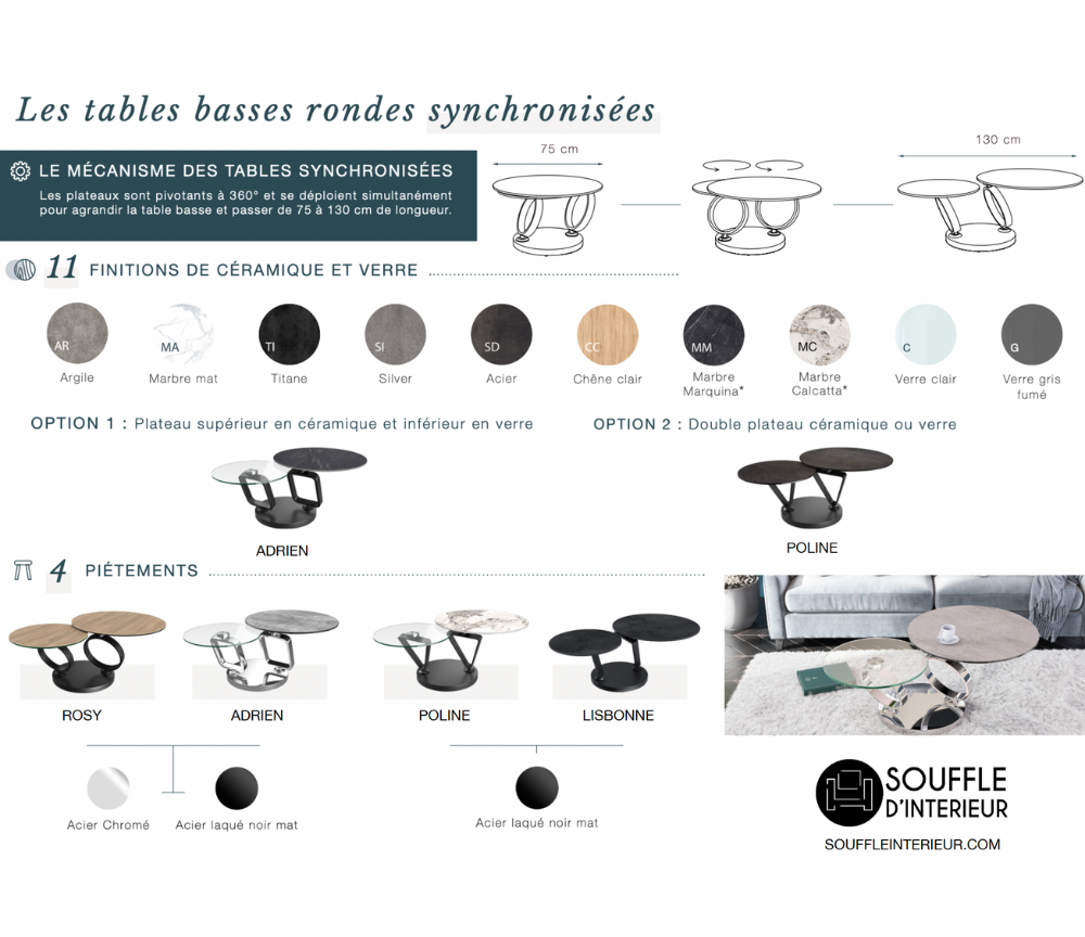 Table basse céramique ronde au design moderne - Souffle d'intérieur ...