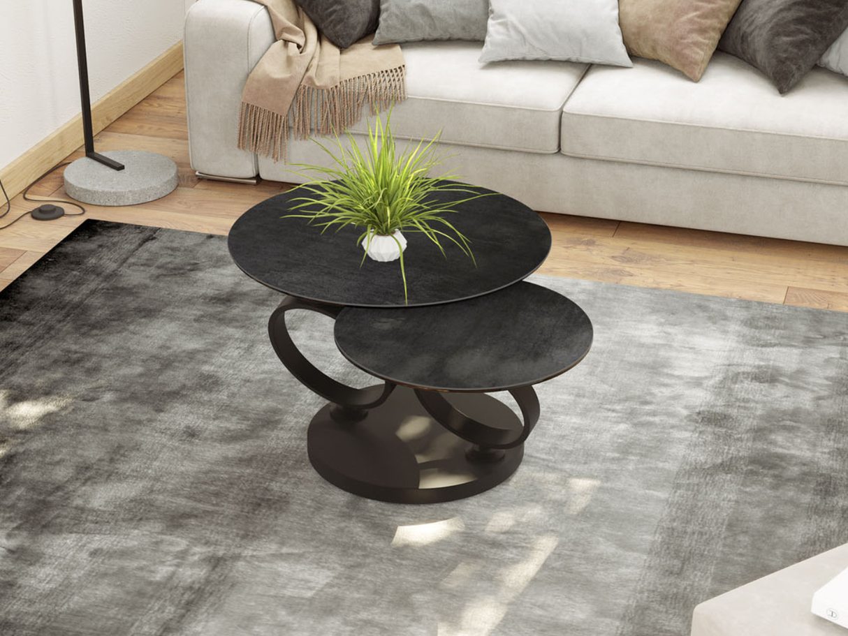 Table basse céramique ronde pivotante - Rosy