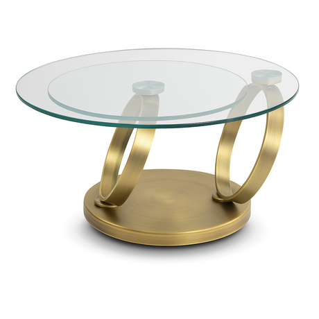 table basse pivotante en verre trempé Olivia