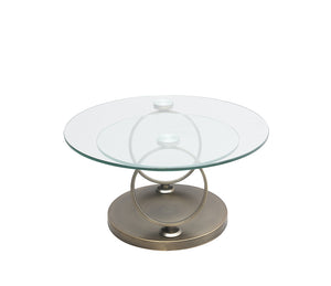 table basse en verre design ronde pieds métal - Souffle d'intérieur - Akante