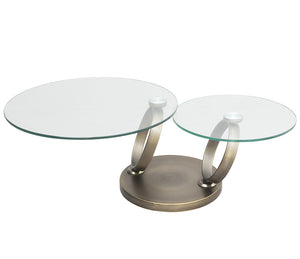 table basse en verre design ronde pieds métal - Souffle d'intérieur - Akante