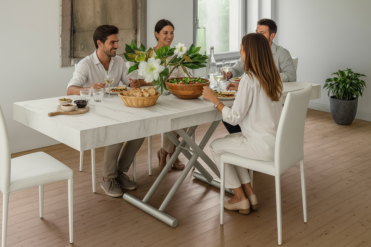 Table basse Ulisse blanche - Déjeuner convivial