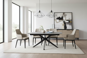 Table carrée en ambiance contemporaine