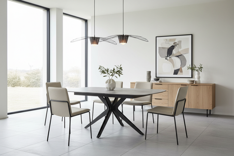 Table carrée en ambiance contemporaine