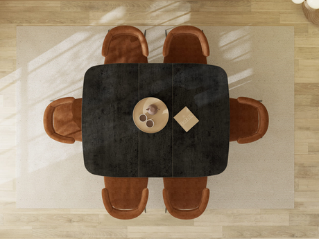 Plateau de table carrée extensible en céramique résistante aux rayures et à la chaleur