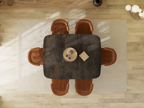 Table carrée extensible en céramique Mex – format 135x135 cm ouverte